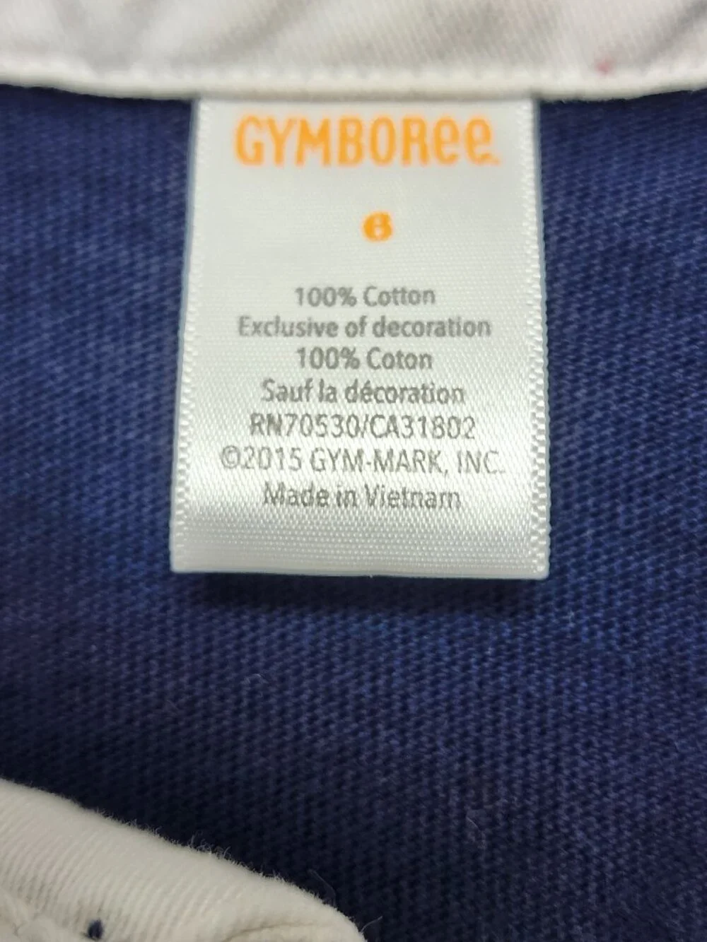 Gymboree Kids Rugby Polo Shirt Size 6 Navy Yellow Long Sleeve Cotton Striped